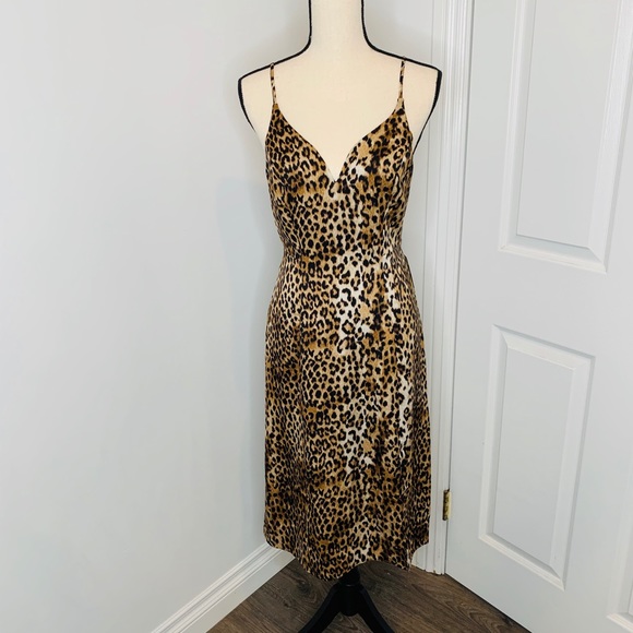 Leopard print slip dress with adjustable straps - Picture 1 of 5